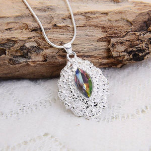 ** BRAND NEW ** BEAUTIFUL SILVER & MYSTIC TOPAZ PENDANT NECKLACE